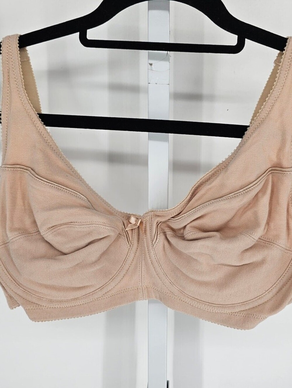 Vintage Fruit of the Loom Womens Sz 38C Unlined Full Figure T Shirt Bra Beige